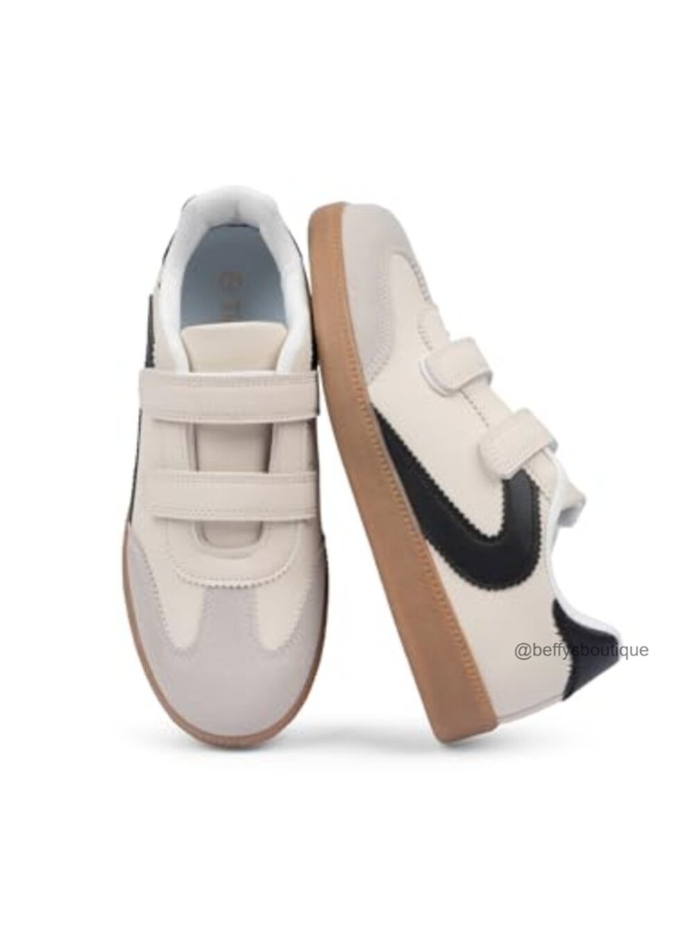 Vintage Retro Hook and Loop Walking Tennis Sneakers for Women